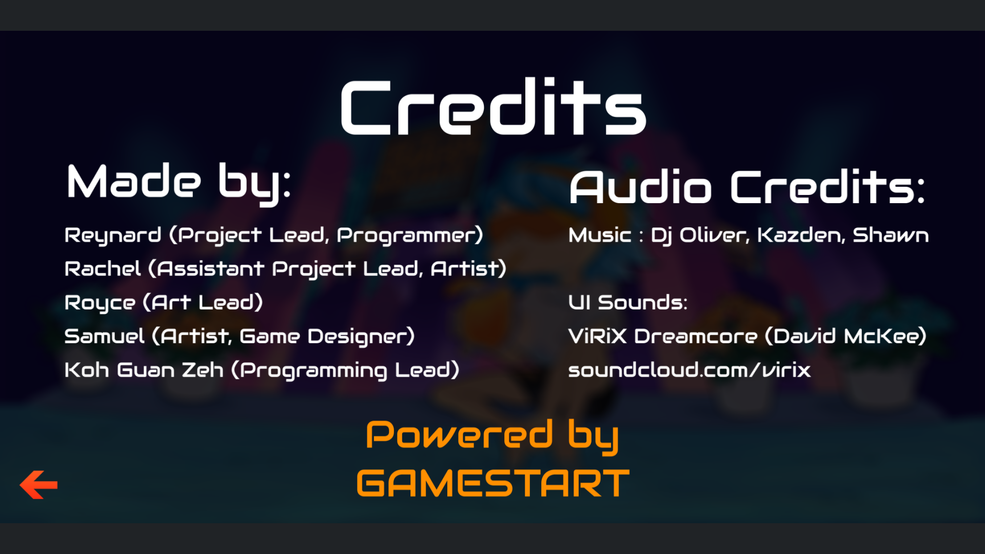 Maestoso UI - Credits Page